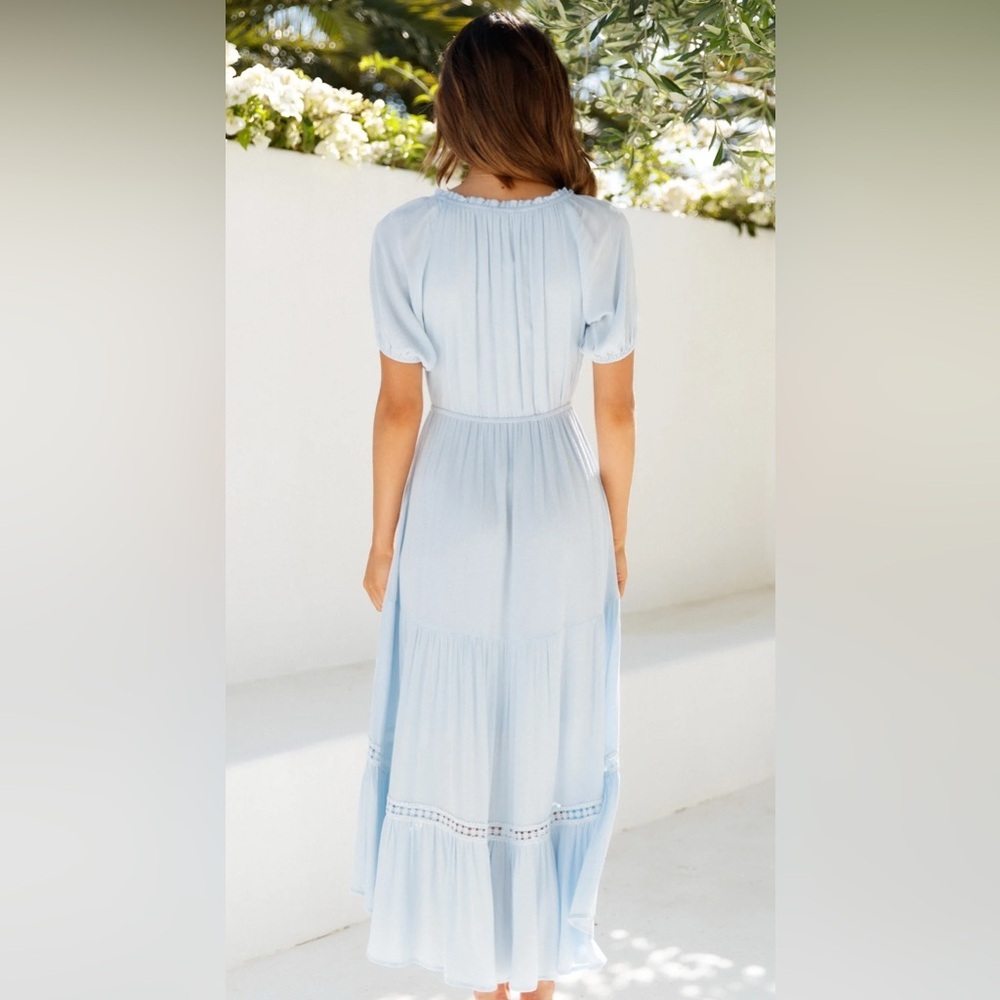 Hello Molly Light Blue Midi Dress - Picture 5 of 14
